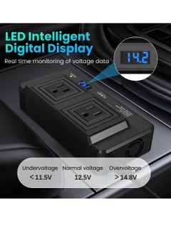 Angmei 200W Car Power Inverter Converter Inverter DC 12V to AC 230V Ports Fast Charging Car Charger Adapter with 2 Sockets and 4 USB for Business Trips and Vacation  - Image 5