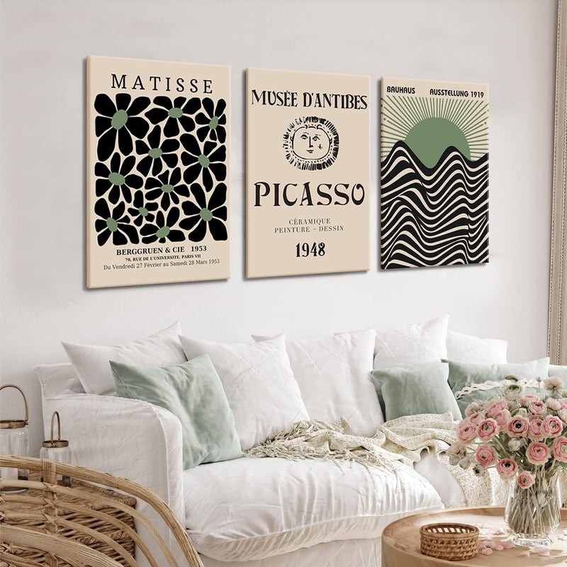 AKWISH Framed Green Matisse Wall Art Set of 3 - Image 3