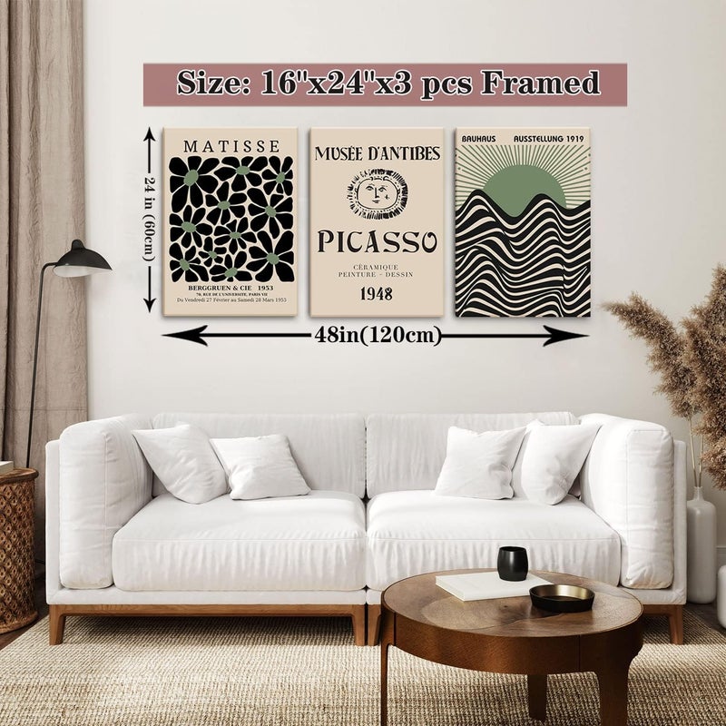 AKWISH Framed Green Matisse Wall Art Set of 3 - Image 4