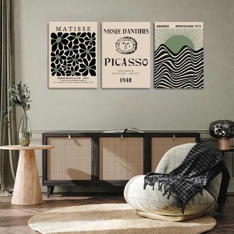 AKWISH Framed Green Matisse Wall Art Set of 3 - Image 2