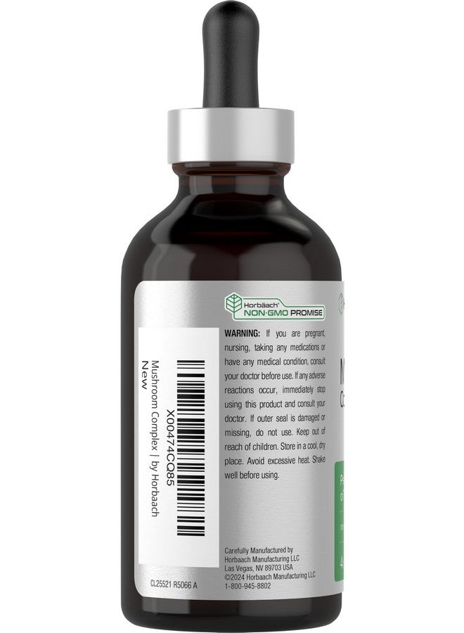 Horbäach Mushroom Complex Liquid Extract | 4 FL Oz Tincture Drops | 7 Premium Mushrooms | Maitake, Shiitake, Reishi, Chaga, Cordyceps, Lion's Mane & Oyster Mushrooms | Vegetarian, Non-GMO, Gluten Free - Image 3
