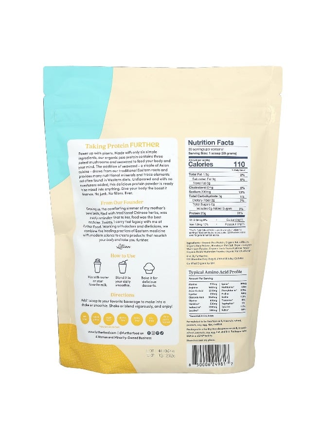Further Food Further Food, Organic Plant-Based Protein + Mushrooms & Seaweed, Vanilla, 20.46 oz (580 g)  - Image 2