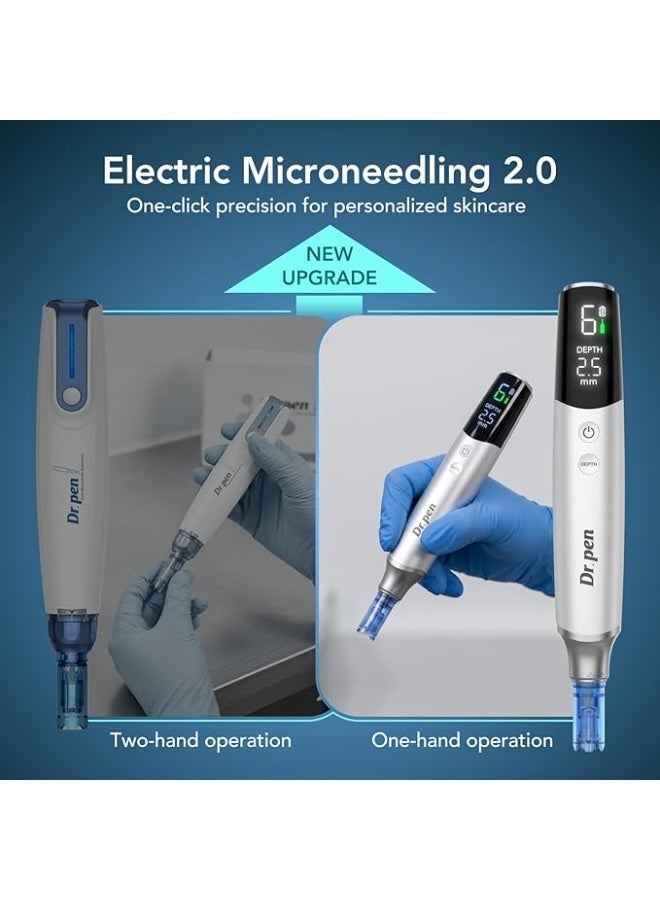 Dr pen Dr. Pen M9 New Professional Electric Microneedling Device: 6-speed adjustable LCD display, skin texture repair pen, includes 2 original needles, travel-friendly high-end personal care device. - Image 4