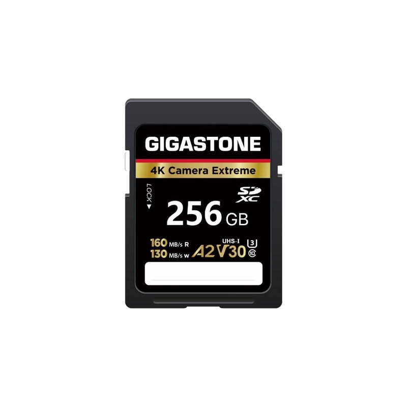 Gigastone 256GB SD Card, Camera Extreme, A2 V30 U3 SDXC Memory Card High Speed UHD Video Compatible with Canon Nikon Sony Digital Camera, with 1 Mini case - Image 1