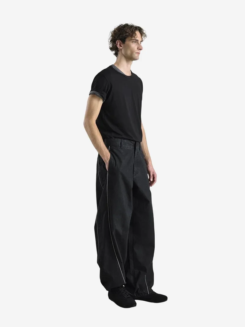 Giesto GIESTO Contrast Binding Detailed Baggy Ripstop Pants