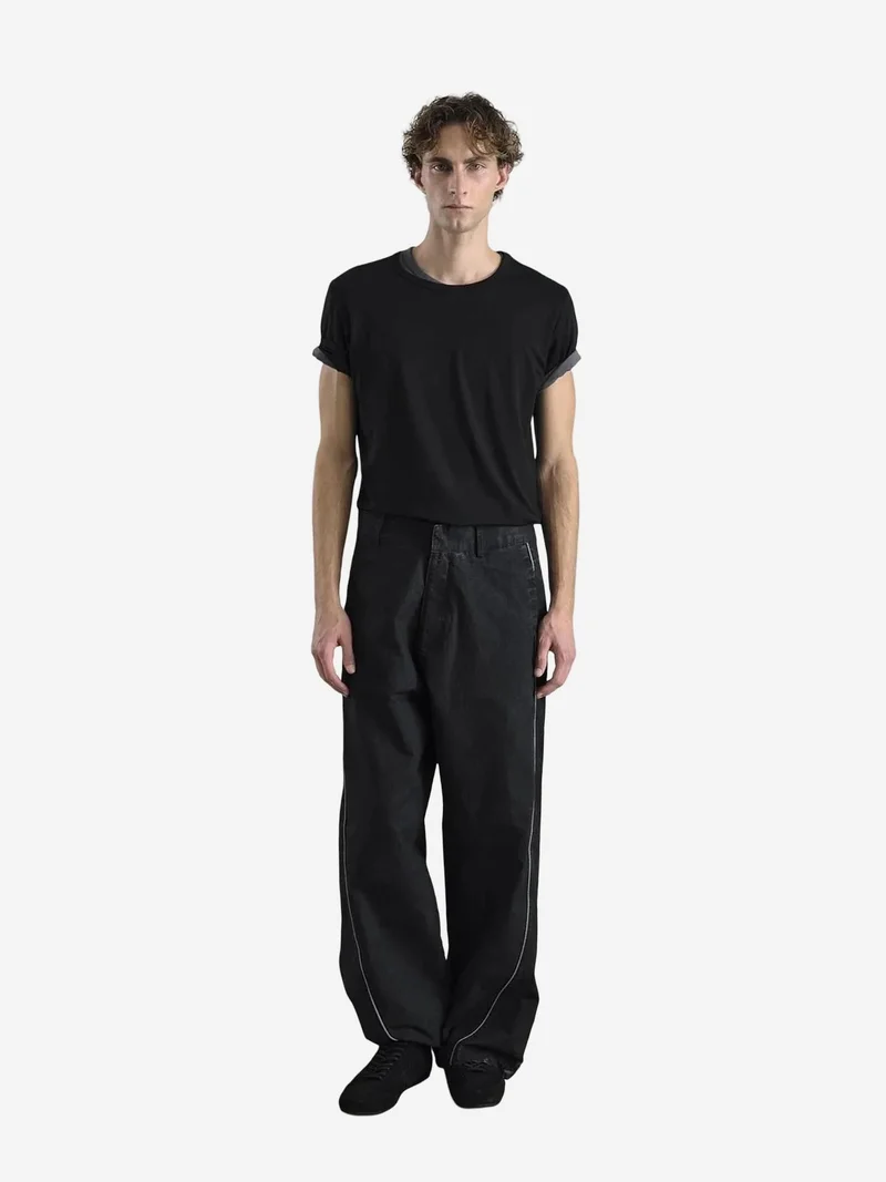 Giesto GIESTO Contrast Binding Detailed Baggy Ripstop Pants