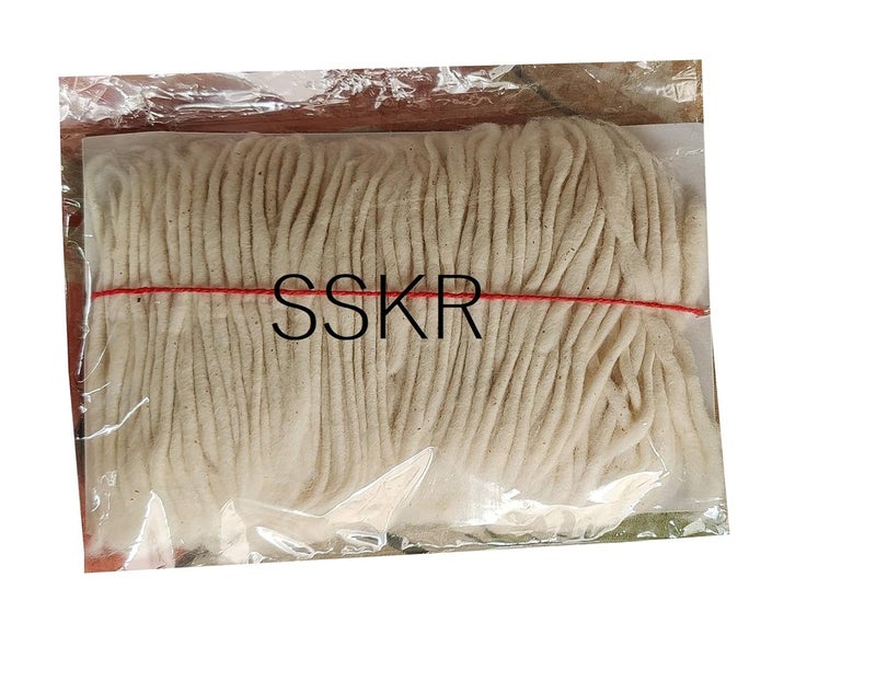 SSKR SSKR Pure White Home Made Cotton Wicks Diya Baati White 366 Pieces  - Image 2