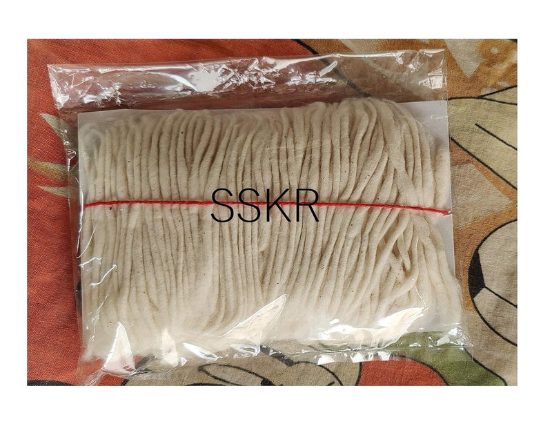 SSKR SSKR Pure White Home Made Cotton Wicks Diya Baati White 366 Pieces  - Image 3