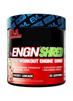 Evlution EVL Ultimate Pre Workout Powder - Thermogenic Fat Burner Preworkout Powder Drink for Lasting Energy Focus and Stamina - ENGN Shred Intense Fat Burning Creatine Free Preworkout Drink - Cherry Limeade  - Image 1