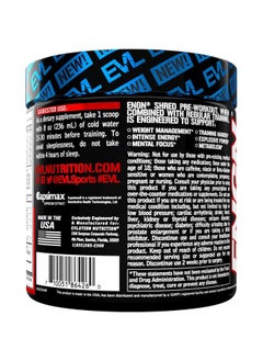 Evlution EVL Ultimate Pre Workout Powder - Thermogenic Fat Burner Preworkout Powder Drink for Lasting Energy Focus and Stamina - ENGN Shred Intense Fat Burning Creatine Free Preworkout Drink - Cherry Limeade  - Image 3
