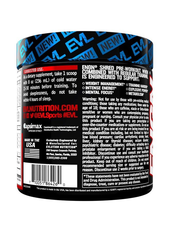 Evlution EVL Ultimate Pre Workout Powder - Thermogenic Fat Burner Preworkout Powder Drink for Lasting Energy Focus and Stamina - ENGN Shred Intense Fat Burning Creatine Free Preworkout Drink - Cherry Limeade - Image 3