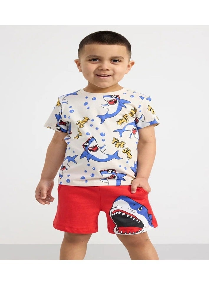 Boys Summer Short Sleeve Shorts Two-piece Set - Image 3