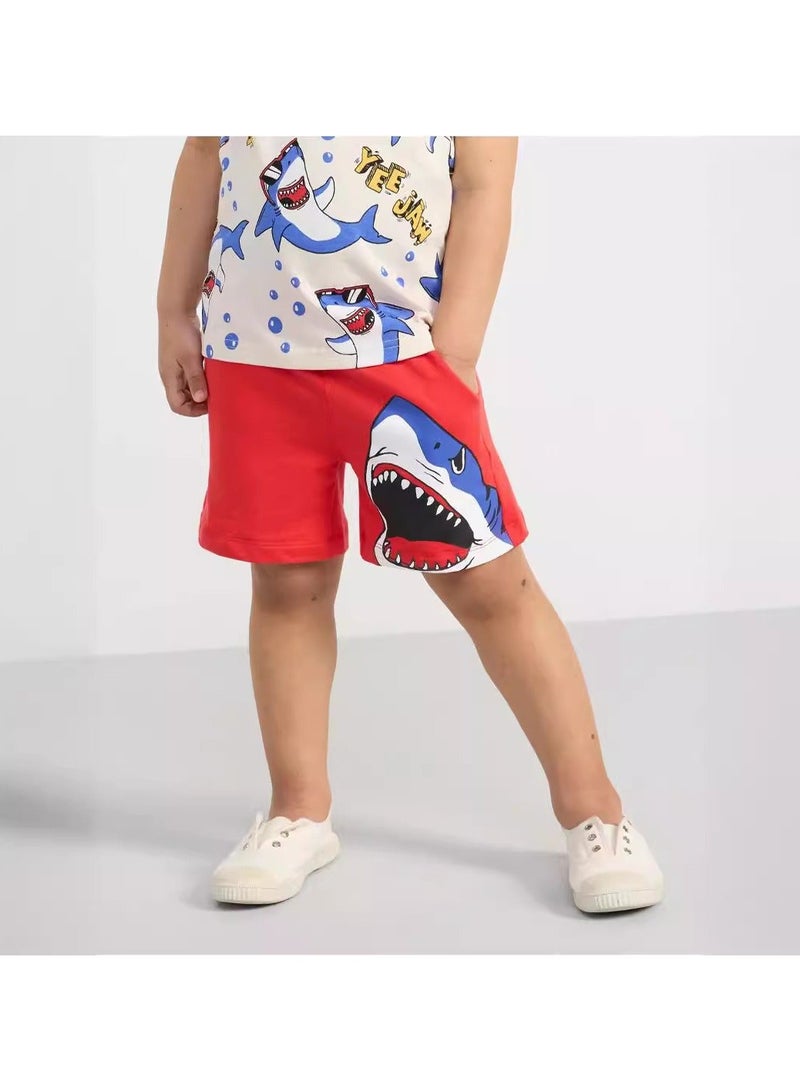 Boys Summer Short Sleeve Shorts Two-piece Set - Image 4