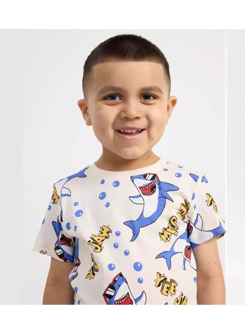 Boys Summer Short Sleeve Shorts Two-piece Set - Image 2