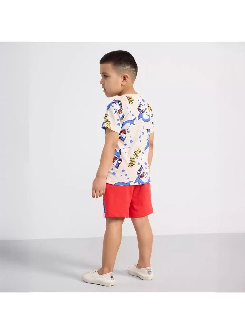 Boys Summer Short Sleeve Shorts Two-piece Set - Image 5