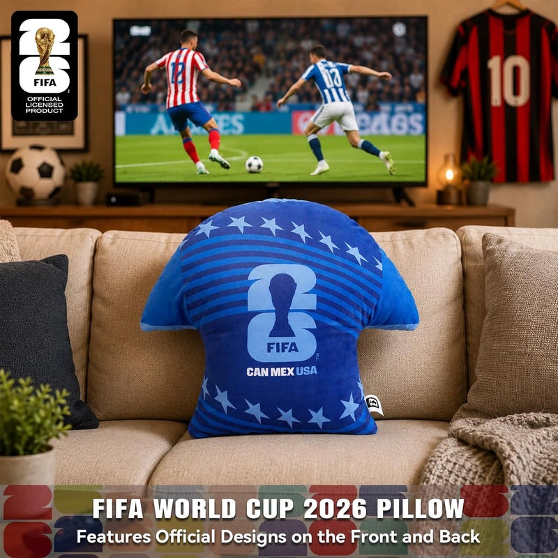 MESUCA FIFA World Cup 2026 Pillow - Official FIFA World Cup 2026 Merchandise - FIFA Jersey Plush Throw Pillow Soccer Collectible Gift for Fans(Blue-Jersey) - Image 4