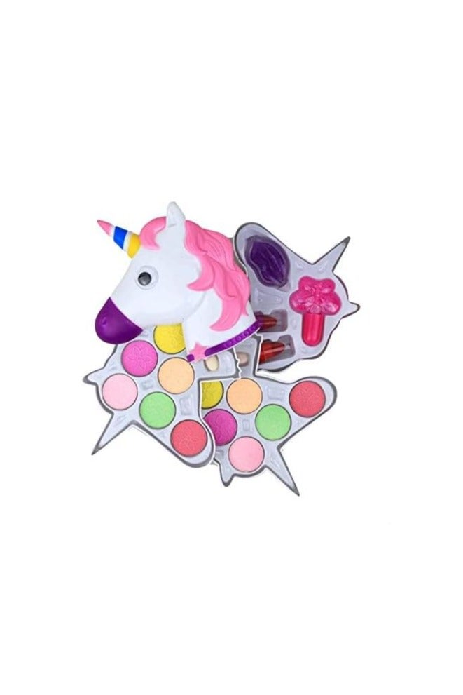 MUMS PLANET Unicorn Kids Makeup Kit Bag Star for Girl Real Washable Makeup Kit for Little Girls over 8 Year Old Girls Makeup Set with Cute Princess Cosmetic Purse Girls - Children's makeup bag  - Image 1