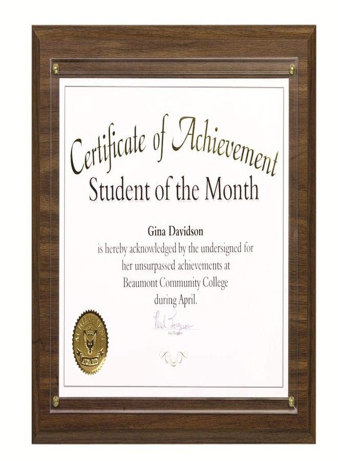 Trainers Warehouse Certificate Plaque (for 8.5 x 11 certificates) Walnut Wood Finish | Executive-Style Certificate Plaque Feels Like Real Wood - Slide in Certificate - Image 1