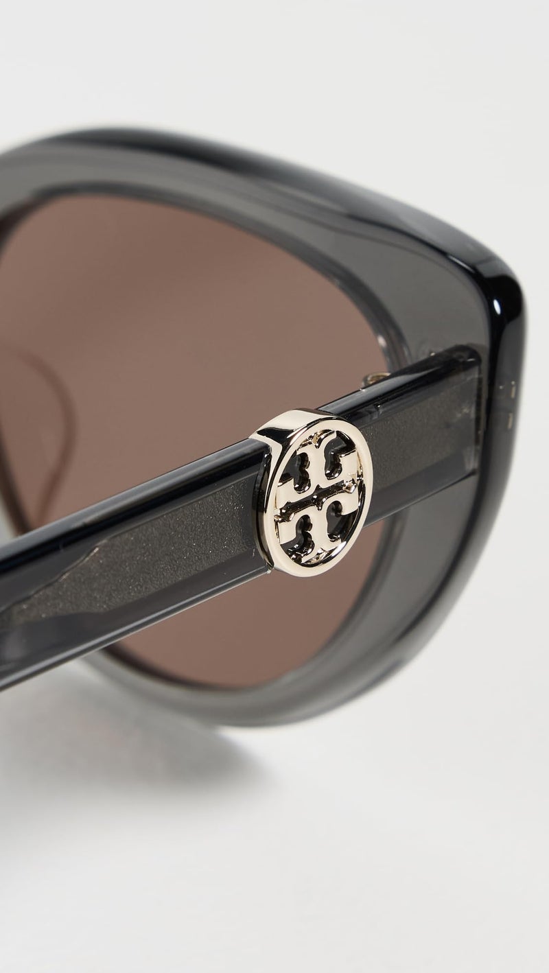 Tory Burch Women's 0TY7220D Cateye Sunglasses, Washed Black, One Size - Image 3