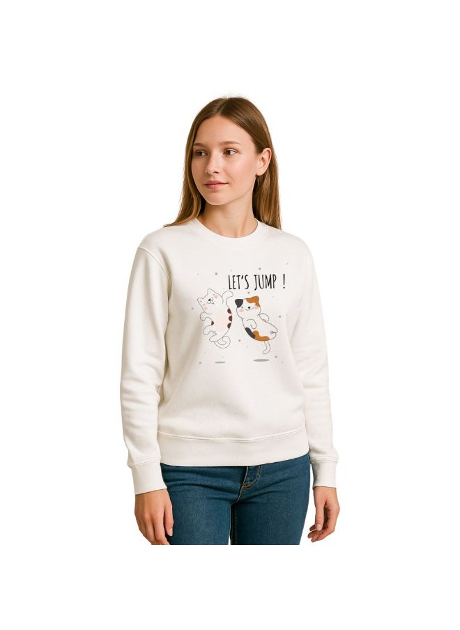 PRINTSHOP4ME Cat Lover Women's Sweatshirt – Long Sleeve,Round Neck,Cotton,Breathable & Stylish Casual Wear  - Image 2