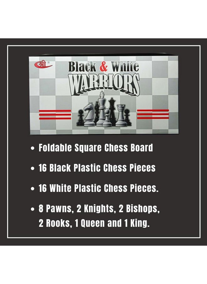 Kids Mandi Kids Mandi Foldable Chess Board Set, 14.5 x 14.5 Inches Black and White Board Game, Chess Pieces, Suitable for 5 Years and up - Multicolor  - Image 4