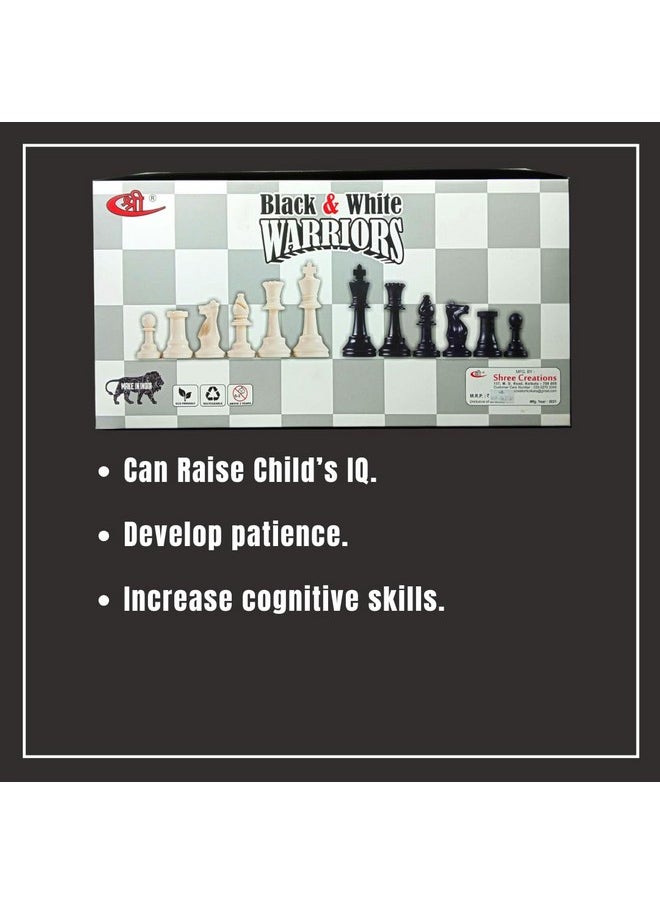 Kids Mandi Kids Mandi Foldable Chess Board Set, 14.5 x 14.5 Inches Black and White Board Game, Chess Pieces, Suitable for 5 Years and up - Multicolor  - Image 5
