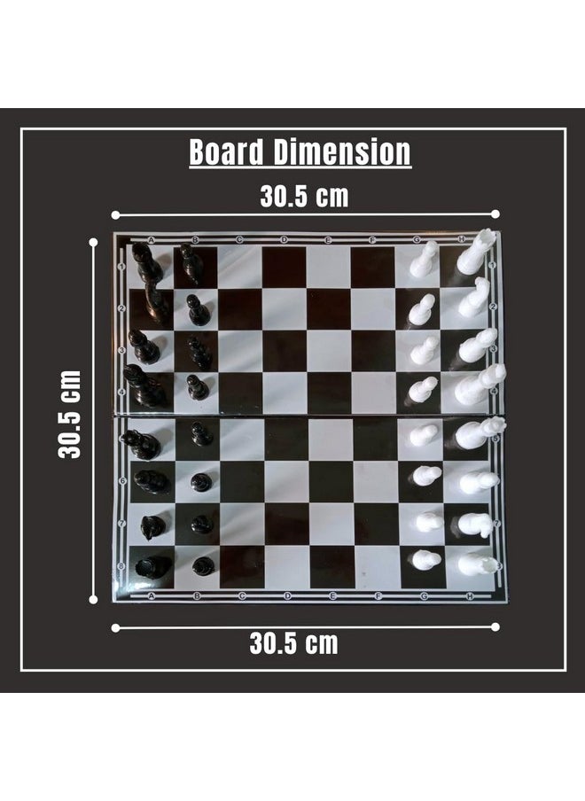 Kids Mandi Kids Mandi Foldable Chess Board Set, 14.5 x 14.5 Inches Black and White Board Game, Chess Pieces, Suitable for 5 Years and up - Multicolor  - Image 2