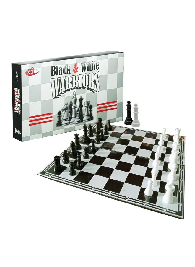 Kids Mandi Kids Mandi Foldable Chess Board Set, 14.5 x 14.5 Inches Black and White Board Game, Chess Pieces, Suitable for 5 Years and up - Multicolor  - Image 1