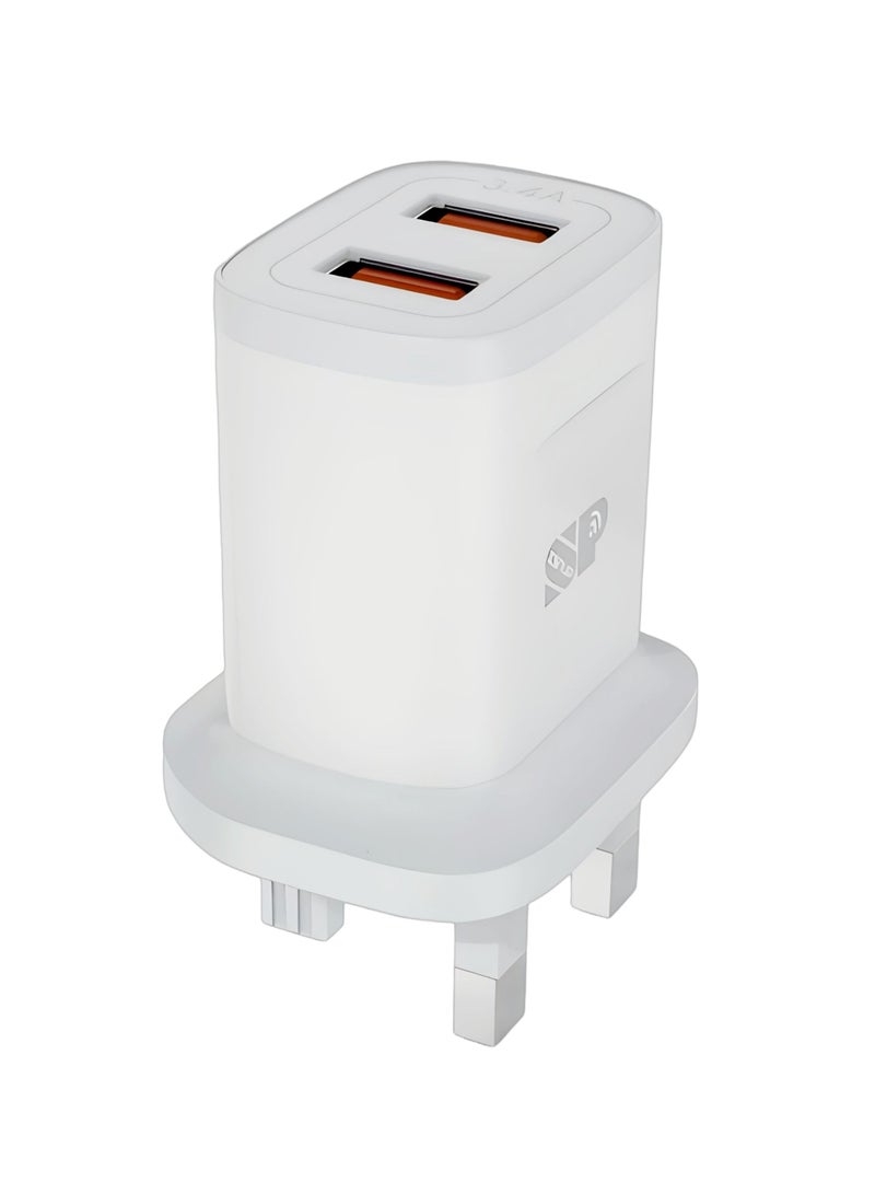 سناب شاحن منفذين يواس بي 20 واط من ماركة SP-ISNUP  ( الون ابيض ) - Image 1