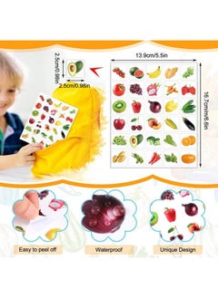 Hotop 600 Pcs Fruits Vegetable Stickers For Kids Fruits Vegetable Photos Stickers Garden Stickers Realistic Food Fruit Stickers Teachers Student Stickers For Classroom Theme Party Favor (Fruits Vegetable)  - Image 3