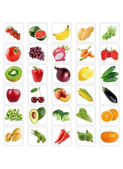 Hotop 600 Pcs Fruits Vegetable Stickers For Kids Fruits Vegetable Photos Stickers Garden Stickers Realistic Food Fruit Stickers Teachers Student Stickers For Classroom Theme Party Favor (Fruits Vegetable)  - Image 2