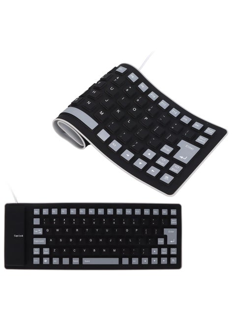 Foldable Flexible Keyboard USB Wired Gaming Keyboard 85 Keys Fully Sealed Design, Roll-up Silent Soft Keyboard Waterproof Dustproof for PC Notebook Laptop