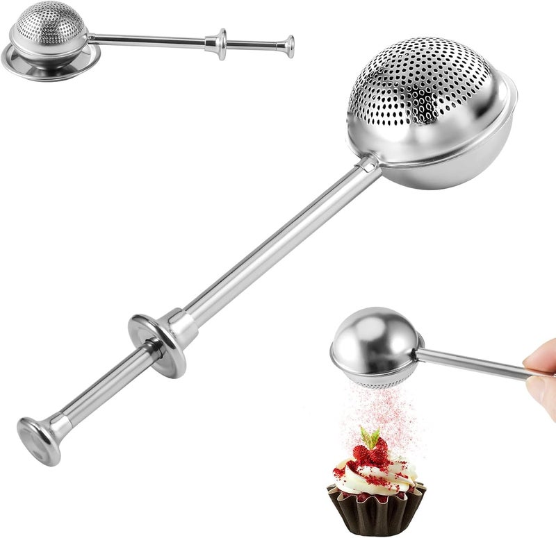 304 Stainless Steel Tea Infuser and Herb Strainer for Loose Leaf Tea, Fine 30-Hole Mesh Filter for Ginger Mint Anise, Reusable Metal Tea Steeper - Image 1