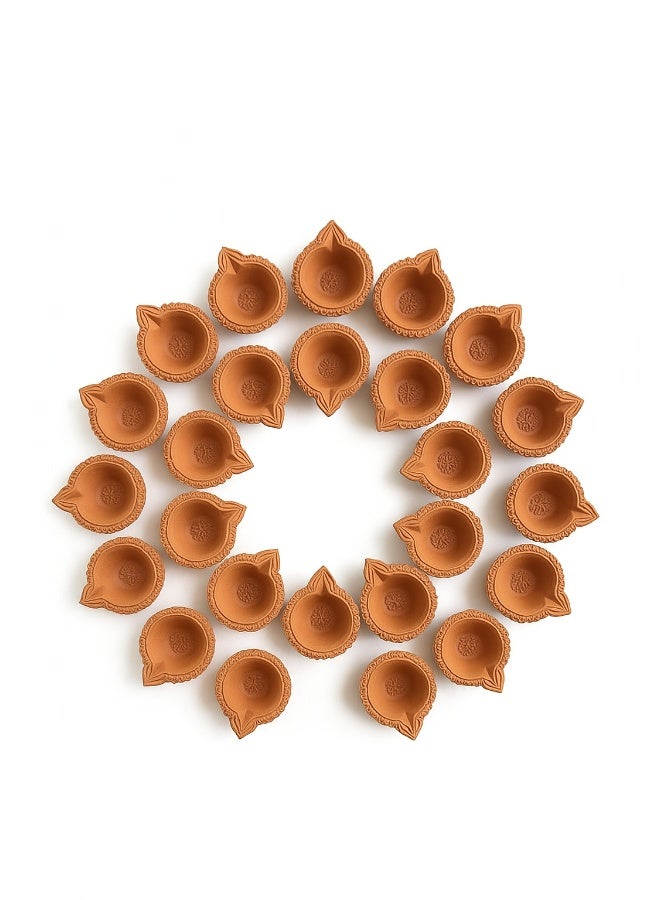 Traditional Deep Daan Diyas – 21-Piece Pack - Image 1