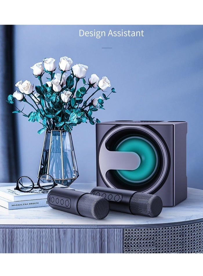 SU.YOSD Wireless Bluetooth Speaker Home KTV Equipment – Portable Mini Audio Microphone with Dual Microphones for Indoor & Outdoor Use (Model YS-207)  - Image 1