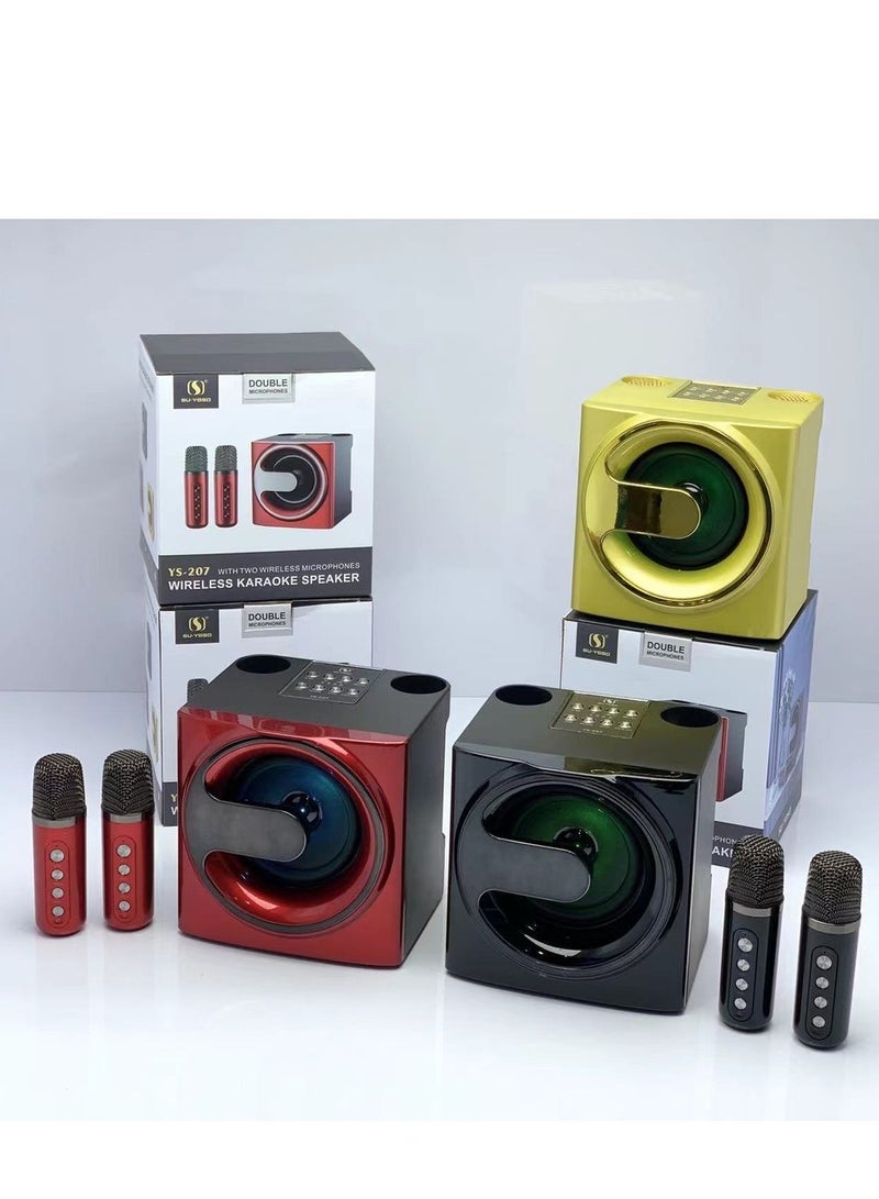 SU.YOSD Wireless Bluetooth Speaker Home KTV Equipment – Portable Mini Audio Microphone with Dual Microphones for Indoor & Outdoor Use (Model YS-207)  - Image 2