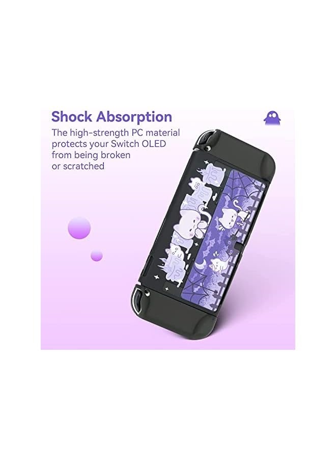 PROMASS Protective Case Slim Cover Case Compatible with Nintendo Switch OLED and Joy-Con - Shock-Absorption and Anti-Scratch - Spooky Cat - Image 3