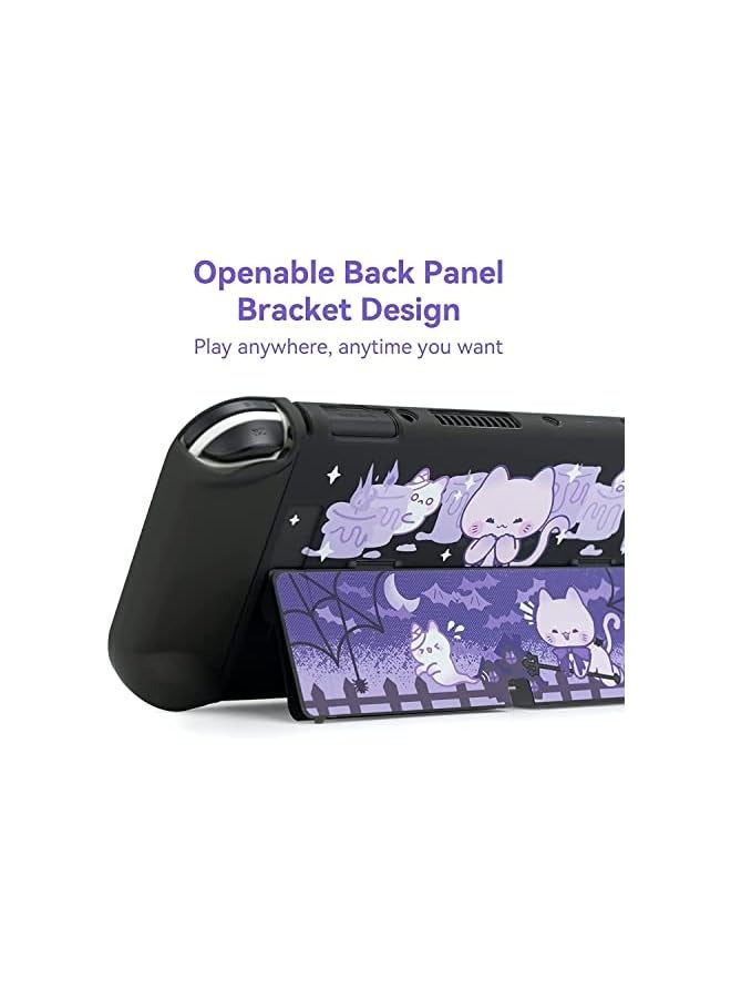 PROMASS Protective Case Slim Cover Case Compatible with Nintendo Switch OLED and Joy-Con - Shock-Absorption and Anti-Scratch - Spooky Cat - Image 5