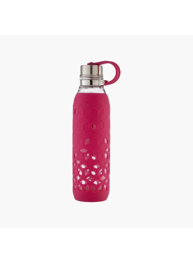 كونتيجو Contigo Textured Glass Water Bottle with Screw Spout and Leak Resistant Design - 590 ml