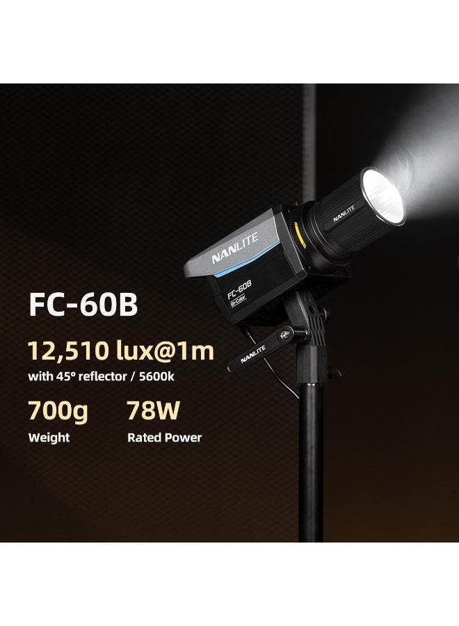 Nanlite FC-60B Bi-Color LED Spot Light 60W COB Video Light With Adjustable Color Temperature For Photography, Filmmaking And Content Creation - Image 2