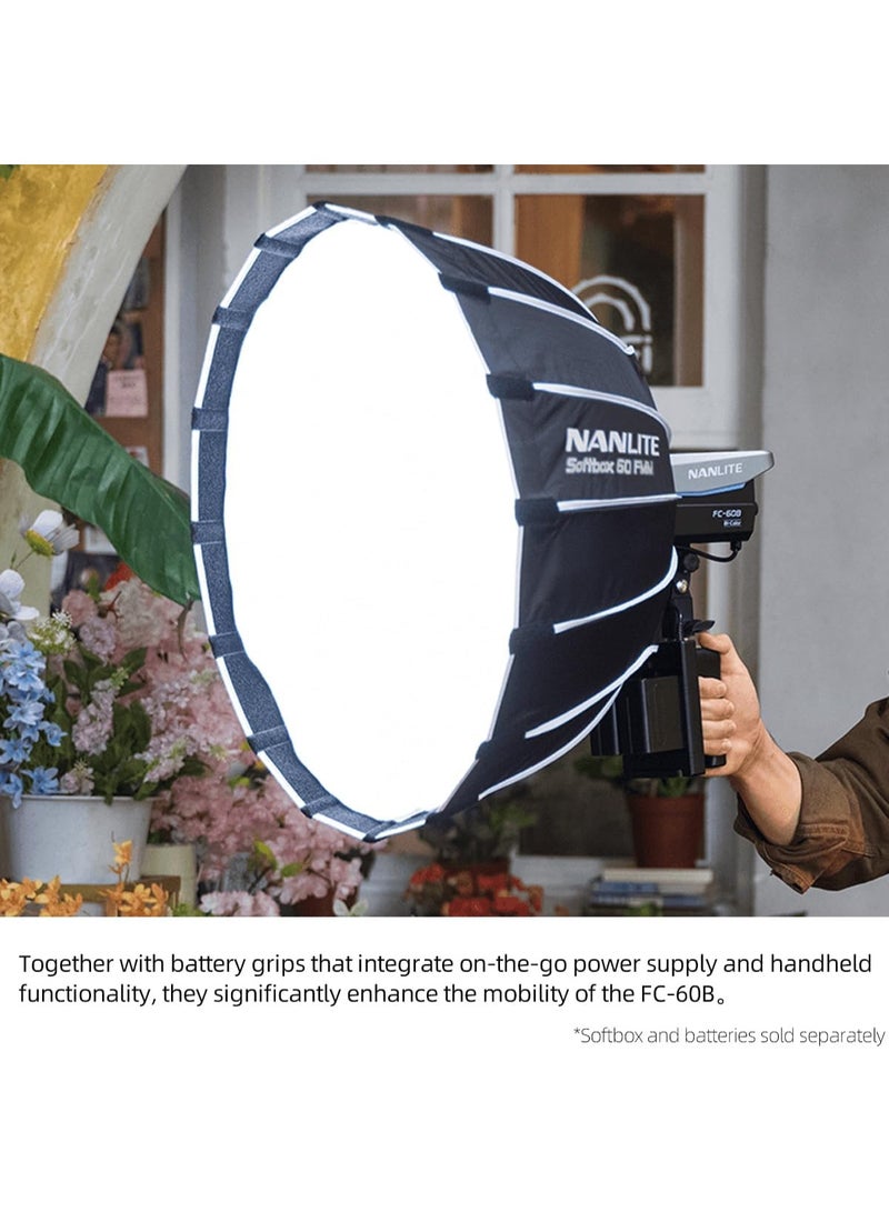 Nanlite FC-60B Bi-Color LED Spot Light 60W COB Video Light With Adjustable Color Temperature For Photography, Filmmaking And Content Creation - Image 4