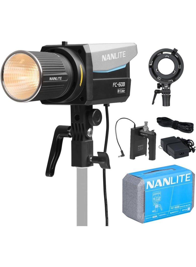 Nanlite FC-60B Bi-Color LED Spot Light 60W COB Video Light With Adjustable Color Temperature For Photography, Filmmaking And Content Creation - Image 1