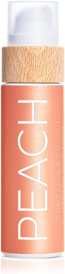 COCOSOLIS PEACH Tanning Accelerator Organic Tanning Oil with Vitamin E Peach Fragrance for Fast Intense Tan Tanning Enhancer for Rich Tan Nourishing Body Lotion