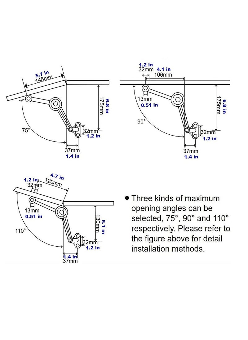 SYOSI - Lid Support Hinge, 2 pcs Toy Box Hinges Soft Close, Lid Support Hinges Heavy Duty , Soft Close Hinges for Chest Toy Box, Chest Hinges Support 50lb 110 Degree - Image 1