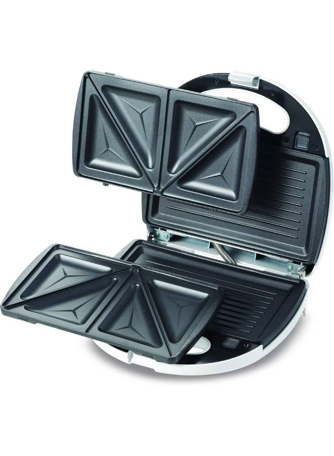 KENWOOD Sandwich Maker, 2 in 1, Grill, 2 Multi functional Plates, Non Stick, 750 W SMP01.A0WH White - Image 3
