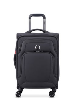 DELSEY Paris Optimax Lite 55cm Softcase 4 Double Wheel Expandable Cabin Luggage Trolley Black  - Image 1