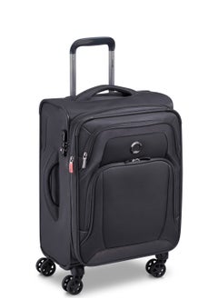 DELSEY Paris Optimax Lite 55cm Softcase 4 Double Wheel Expandable Cabin Luggage Trolley Black  - Image 2