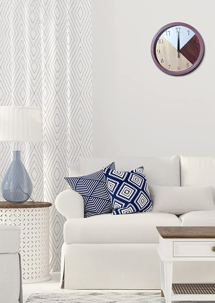 SEMITO Decorative Wall Clock for Living Room Bedroom Kitchen Study Room and Office Non Ticking Silent Movement (Abstract Design 25Cm) - Image 5