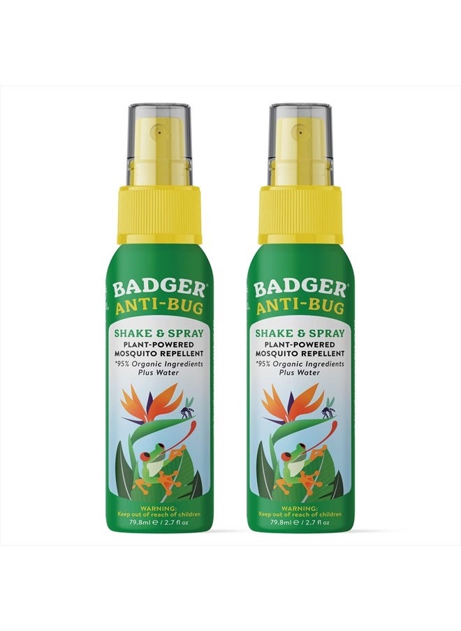 Badger - Bug Spray, Non-DEET Mosquito Repellent with Citronella & Lemongrass, Natural Bug Spray for People, Family Friendly Bug Repellent, 2.7 fl oz (2 Pack) - Image 1
