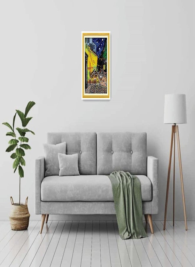 Amiiba Stamped Cross Stitch Kits, Cafe Terrace at Night DIY 11CT 9.4x13.7 inch (Van Gogh) - Image 2